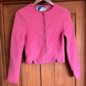 Vintage Pink Women's Wool Cardigan Sweater